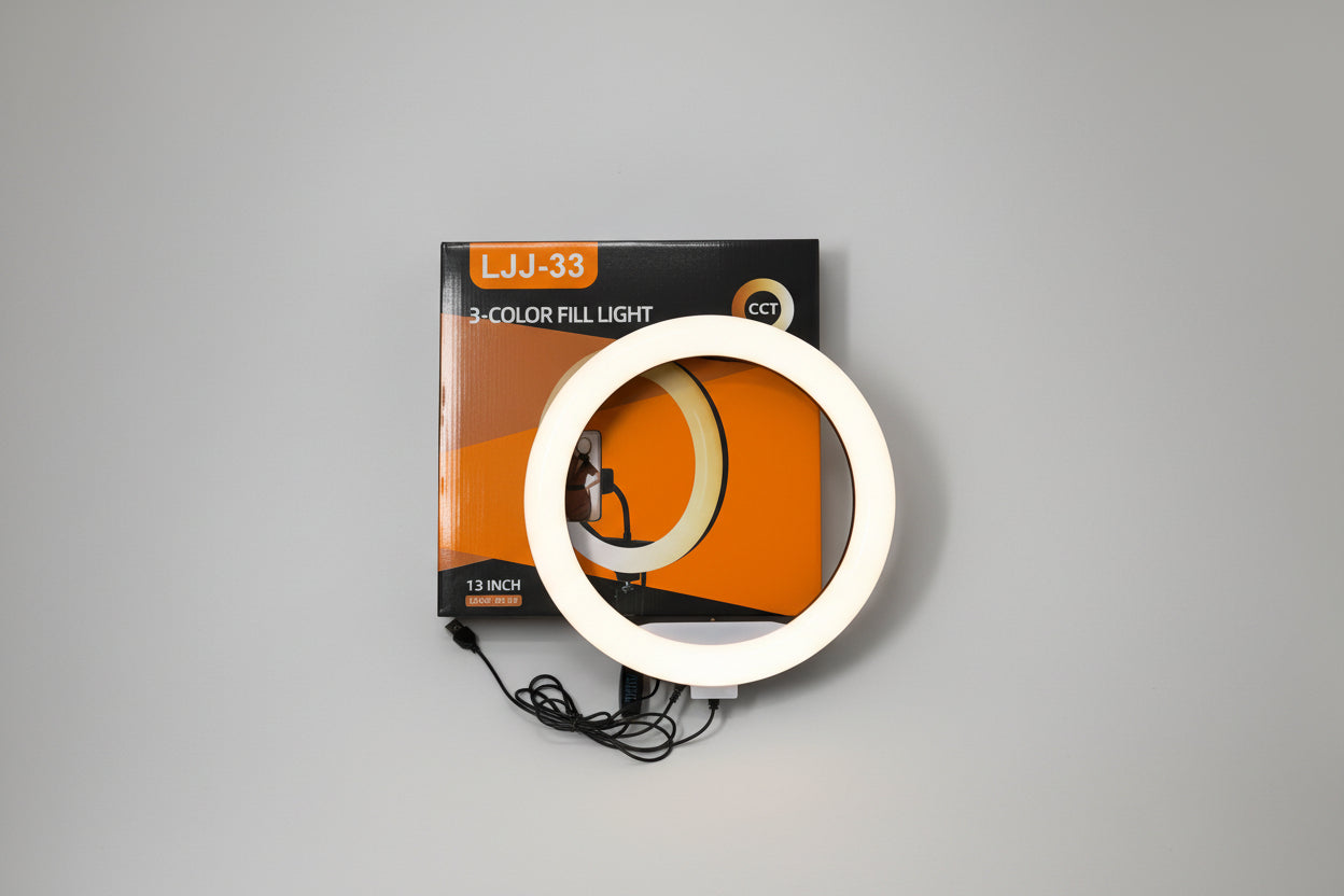 Aro de luz LED versátil con tres tonalidades seleccionables: cálida, fría y blanca LJJ-33